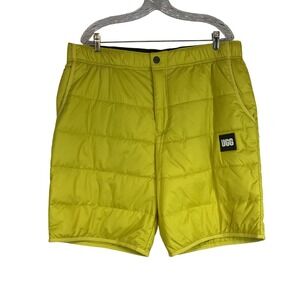 UGG Puffer Shorts Women's Size XL Yellow Quilted Insulated Outdoor Casual